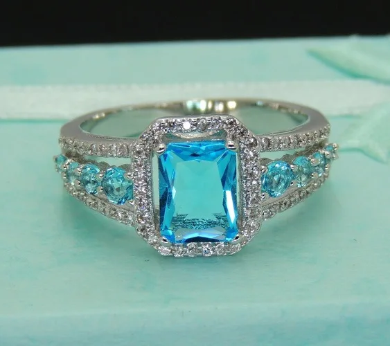 14 К золото топаз голубое обручальное кольцо с бриллиантом для женщин перидот драгоценный камень Anillos Bizuteria сапфир кольцо украшения с голубым топазом