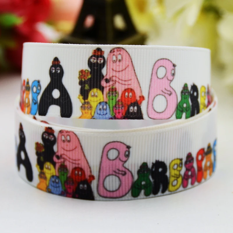 7/8 ''(22 мм) Barbapapa мультфильм печатных корсажная лента вечерние атласные ленты украшения OEM 10 ярдов