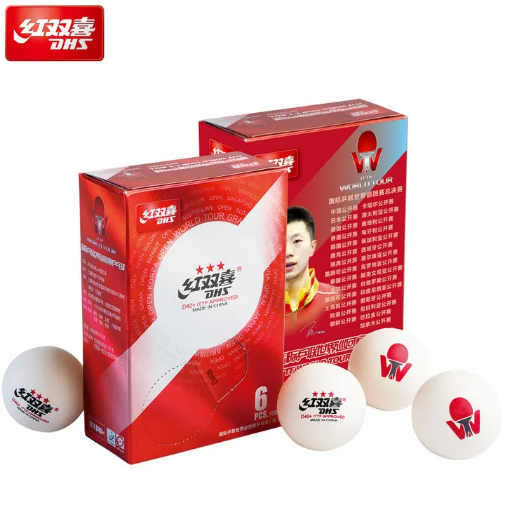 DHS D40+ ITTF WORLD TOUR 3-Star мяч для настольного тенниса(D40+ WORLD TOUR) пластик ABS DHS 3 звезды мячи для пинг-понга