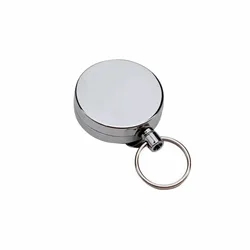 1x Steel Wire Rope Key Chain Retractable Anti Lost Badge Reel EDC Tool