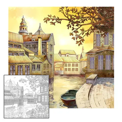

48 Page Time Journey adult coloring books For adults Children graffiti drawing panting Book Relieve Stress libro colorear