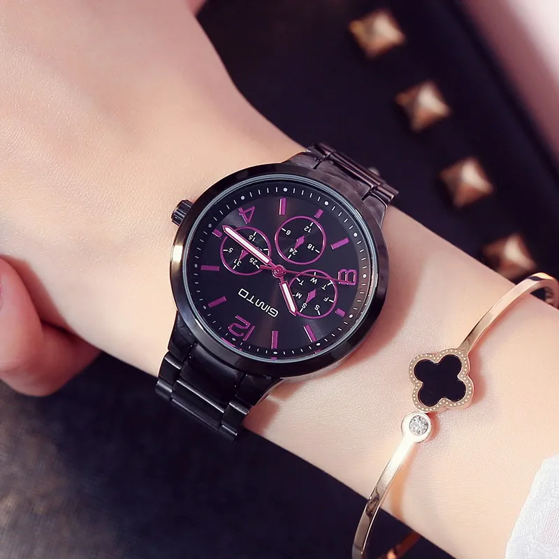 GIMTO Small Brand Rose Gold Women Watch Steel Luxury Ladies Watch Creative Girl Quartz Wristwatch Clock Montre Relogio Feminino
