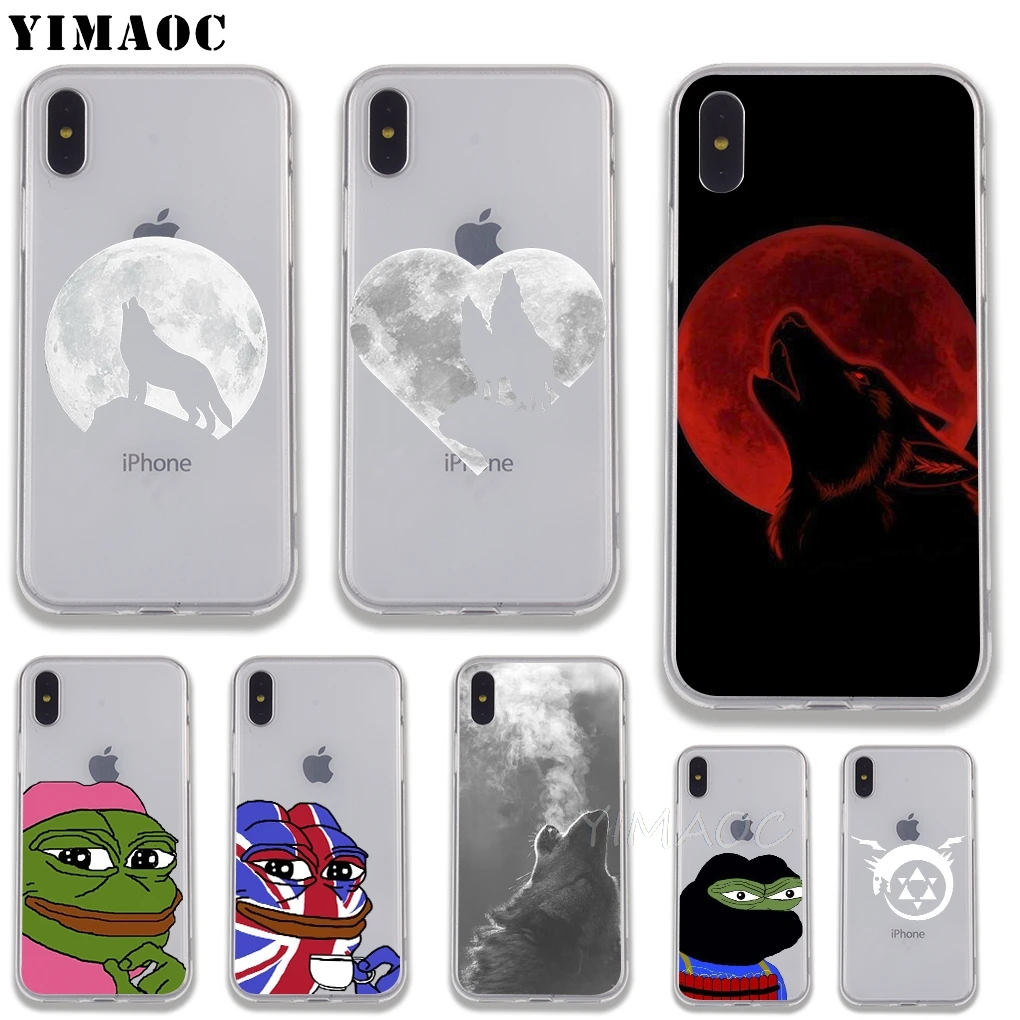 Мягкий силиконовый чехол YIMAOC Wolf Frog Pepe для Apple iPhone 8 7 6 6S Plus 5 5S SE X XS Max XR |