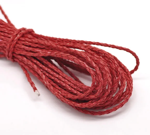 

8SEASONS 10M Red Braiding Leatheroid Jewelry Cord 3mm (B16912)