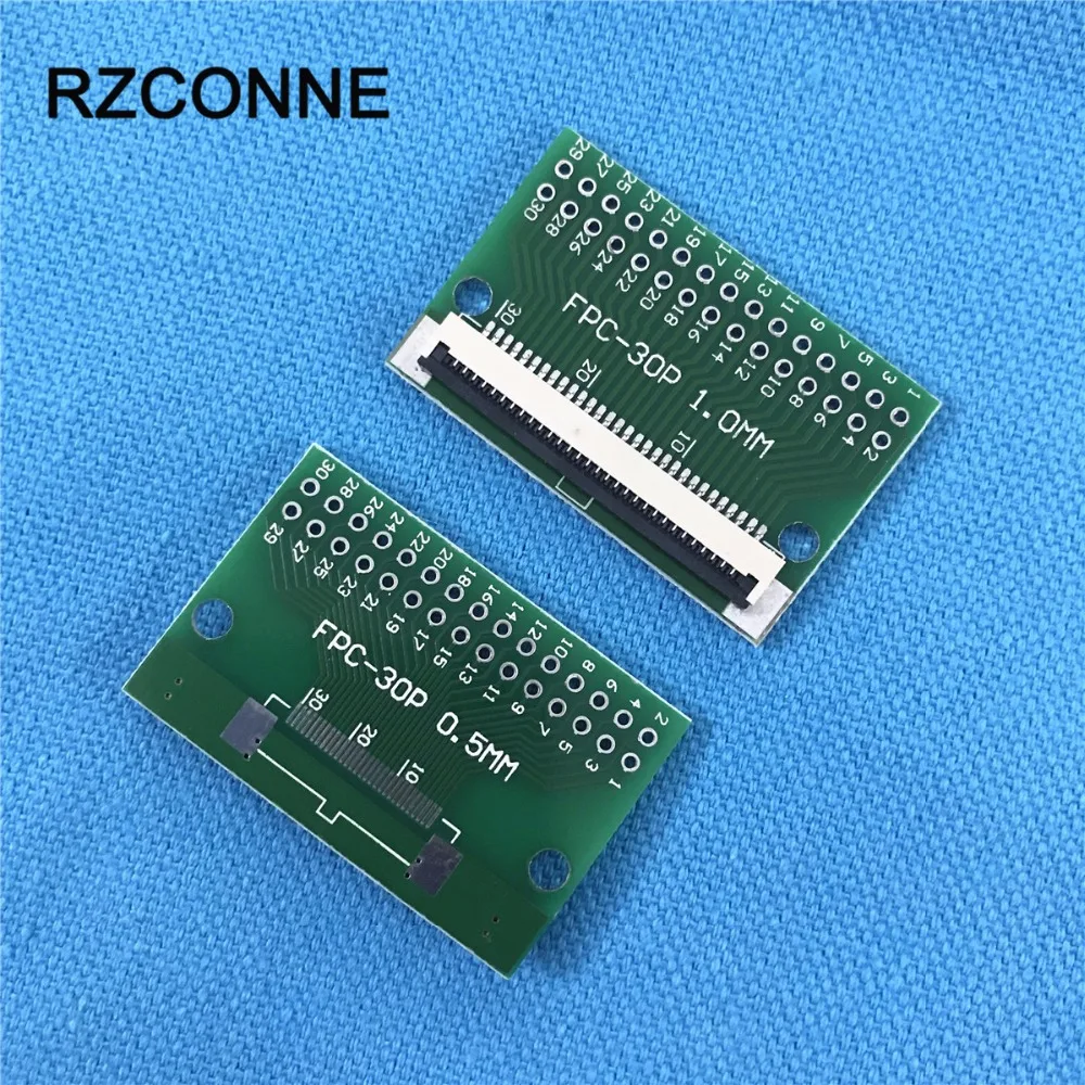 

2pcs 30Pin FFC FPC Adapter to 2.54mm Flat Cable Socket Connector 0.5/1.0mm Pitch 1.0mm flip cover for TFT LCD new
