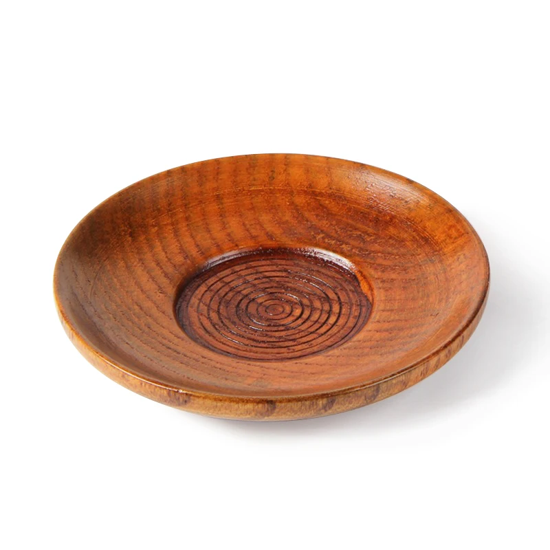 10pcs/lot Home Kitchen Dining Exquisite Wooden Cup Saucer Wood Manual