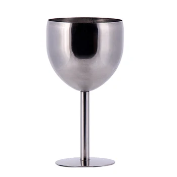 

380ML High-end atmosphere Brilliant Stainless Steel Wine Glass Wine Tasting Goblet Home Kitchen Dinner Party Suppliy E5M1