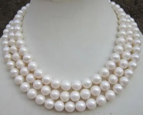

50 INCH HUGE AAA 9-10MM ROUND WHITE SOUTH SEA PEARL NECKLACE 14k/20 GOLD CLASP