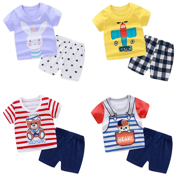 Kids Baby Cartoon Clothes Set T-shirt Shorts