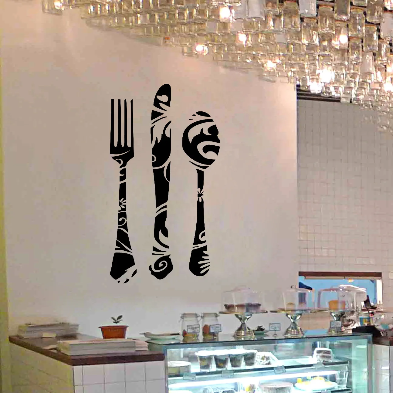Tenedor Cuchillo Cuchara Calcomanias Para Pared De Cocina