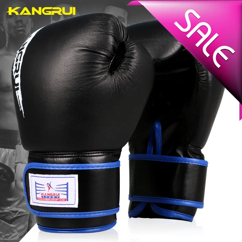 Part real leather gloves professional training kick boxing glove
