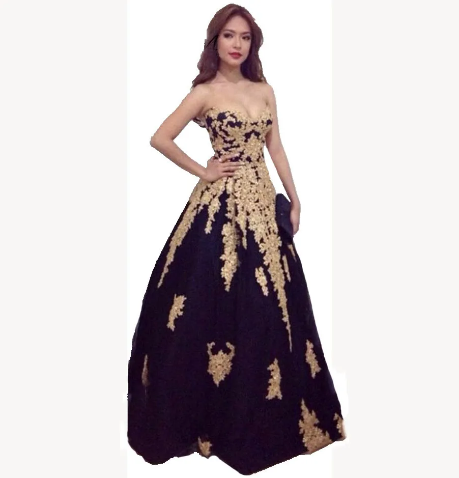 black and gold plus size prom dresses