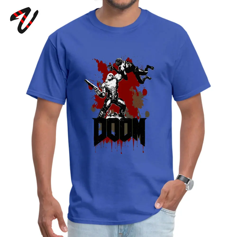 Rife Мужская футболка DOOM Custom Топы Футболка с рукавом охотника мира дизайн футболка с вырезом лодочкой оптом уличная - Цвет: Blue