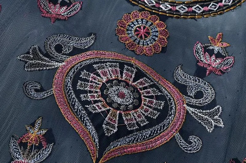 Само Duna Цветочная вышивка блузка сексуальная прозрачная винтажная вышитая с длинным рукавом сетчатая женская блузка рубашка короткий топ