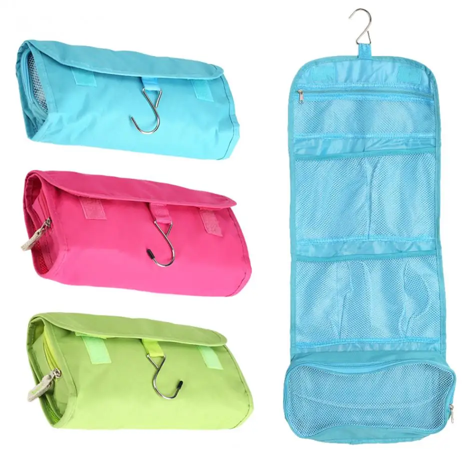 Portable Folding Travel Storage Bag Wall Mounted Hanging Makeup Bag