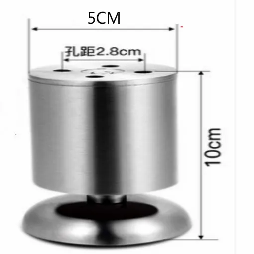 Универсальные ножки для стола из нержавеющей стали, мебельные ножки, ножки для дивана с резиновыми ножками, коврик длиной 35 мм-300 мм, поддержка 300 кг - Цвет: length 100MM