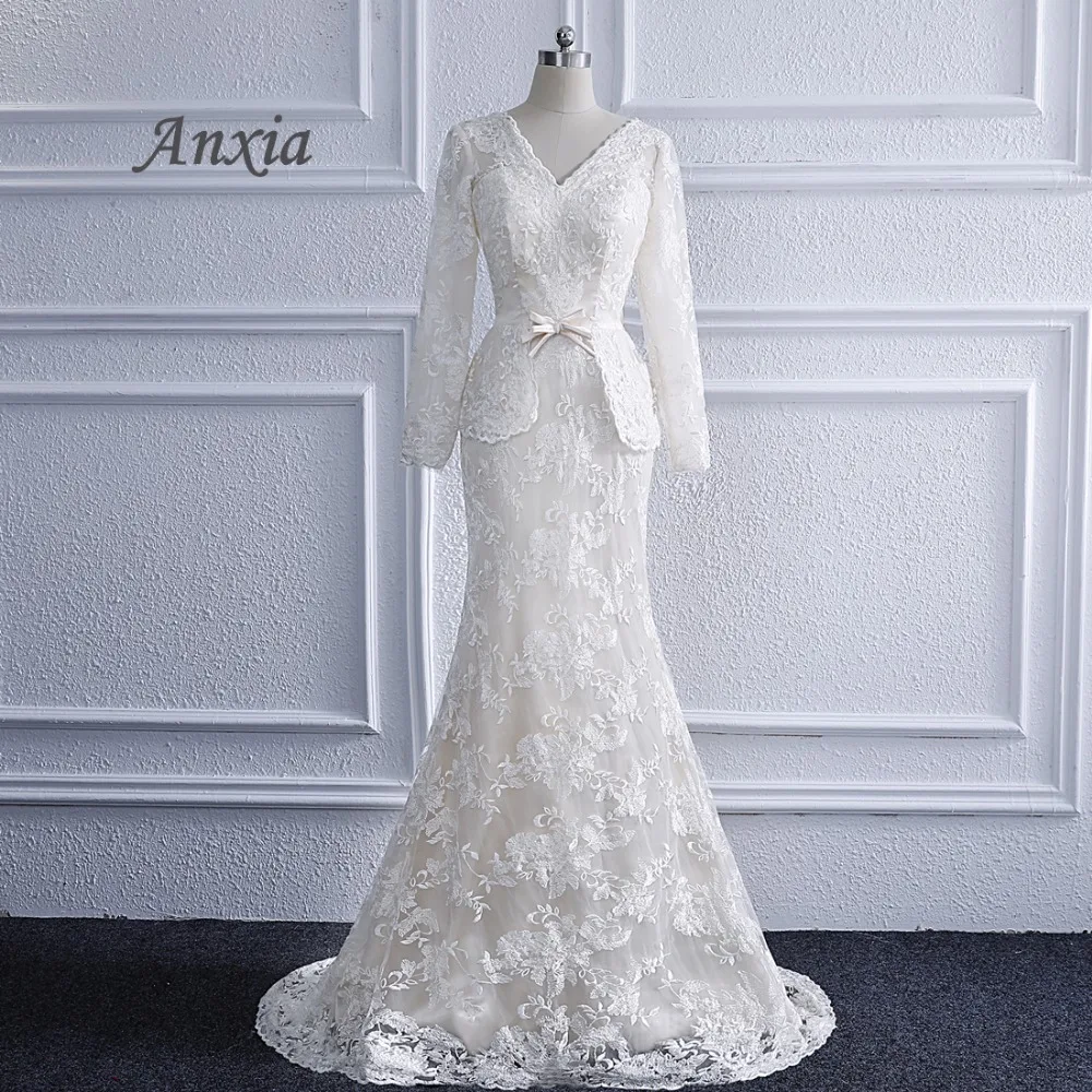 

2014 Zuhair Murad Elegant Long Sleeve Evening Dress V-Neck Appliques Lace Mermaid Red Vintage Cheap Party Dress China
