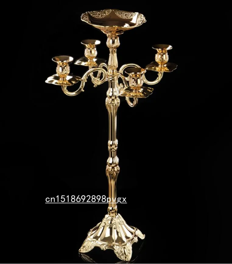 

Luxurious Europen style Silver/Gold finish candelabra with flower bowlr 4-lights weddings or party use candle holder Xmas
