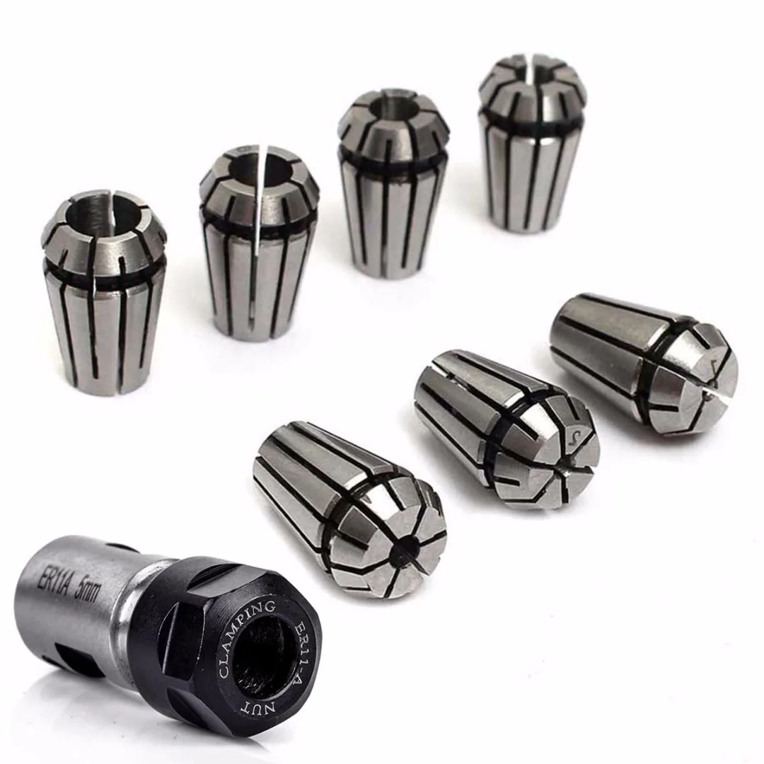 1pc Durable 5mm ER11A Extension Rod Motor Shaft Holder +7pcs ER11 Spring Collet Set 1/2/3/4/5/6/7mm For CNC Milling Tools