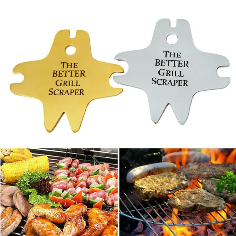 Lowest Price Drop Shipping The Better Grill Scraper Barbecue Cleaning Tool Stainless Steel Cleaning Blade BBQ Kitchen Gadgets