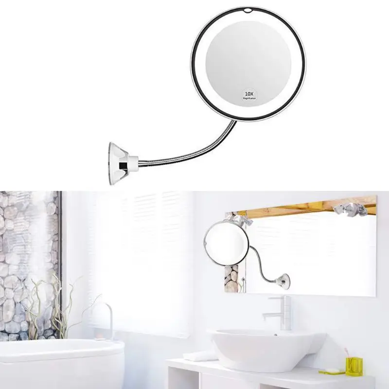 

360 Rotation 10X Magnifying LED Suction Cup Shower Shave Make Up Tool