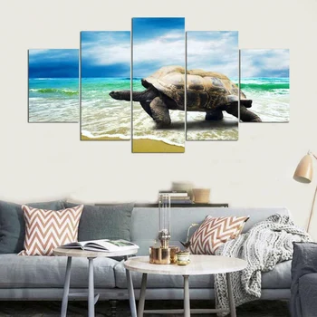 

Framed The Family Decorates Print In The Oil Painting On Canvas Wall Art Modular Frame Picture Gift 5 Panel Tortoise