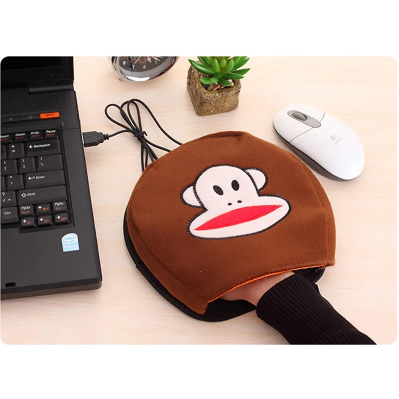 Creative Cute Cartoon Heated Computer Mouse Pads Winter USB Wrist Warmer Hand Desk Mouse