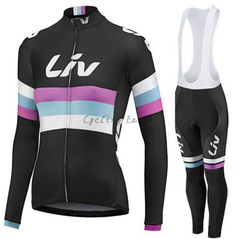 LIV 2016 women long sleeve cycling clothes bike cycling jersey bib pants sports kit ropa maillot