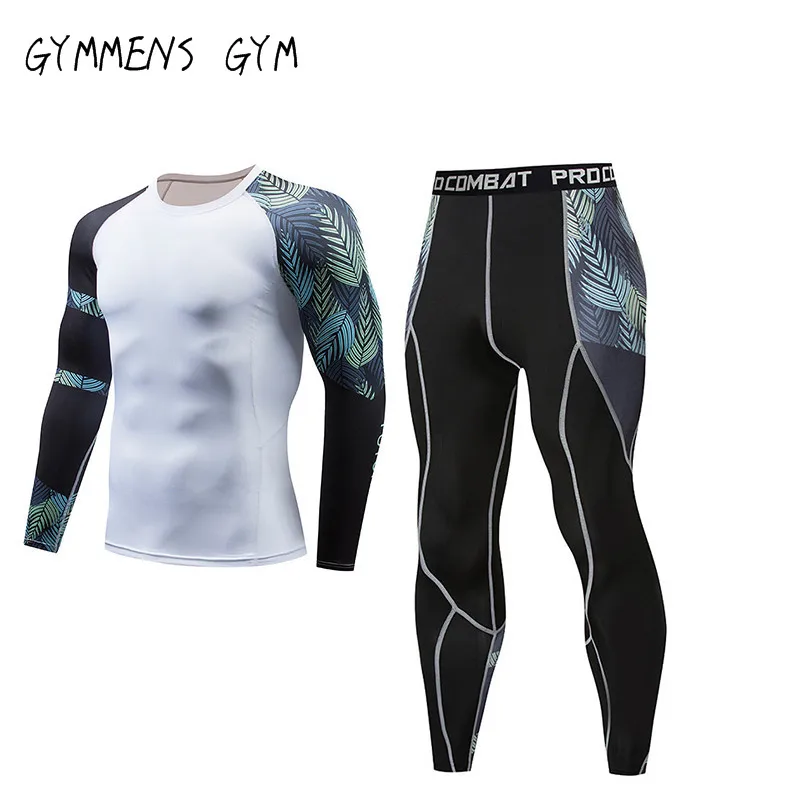 

Man Compression Sports Suit Quick drying Perspiration Fitness Training MMA Kit rashguard Male Sportswear Jogging Running Clothes