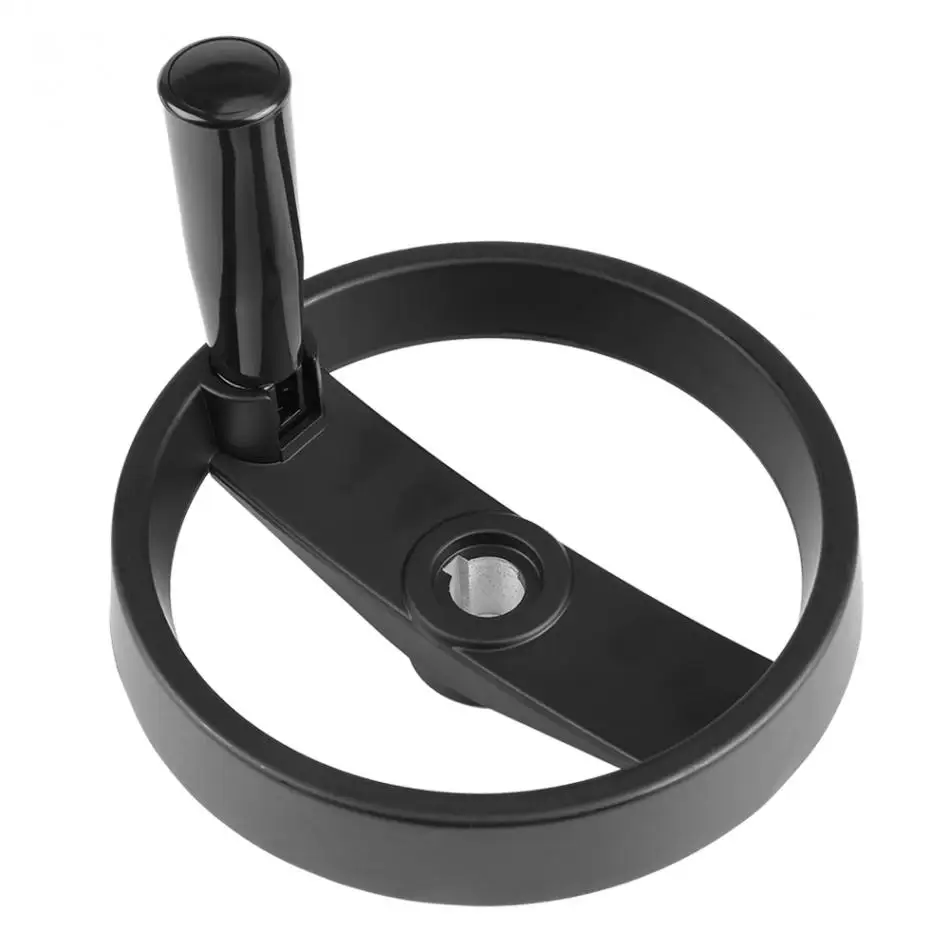 1pc Black 2 spoke Plastic Hand Wheel with Revolving Handle for Milling