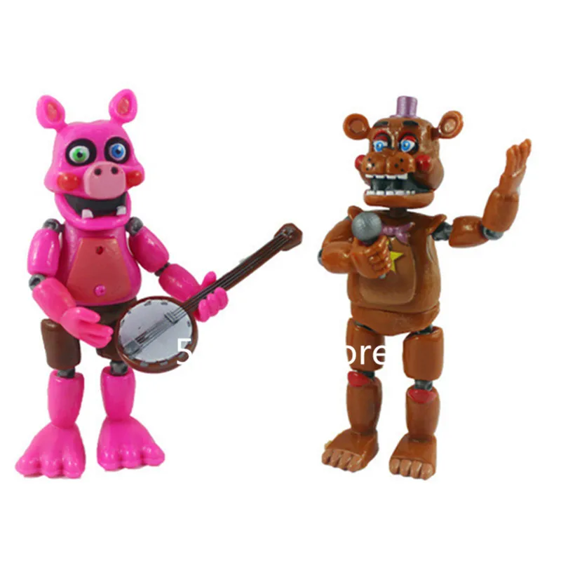 6 шт./компл. FNAF Five Nights At Freddy's Toys Freddy Fazbears Pizzeria Simulator Ver Foxy Chica Lighte подвижные шарниры