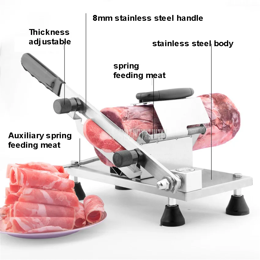  Manual Lamb Beef Slicer Stainless Steel Frozen Meat Cutting Machine Vegetable Mutton Roll Cutter 20