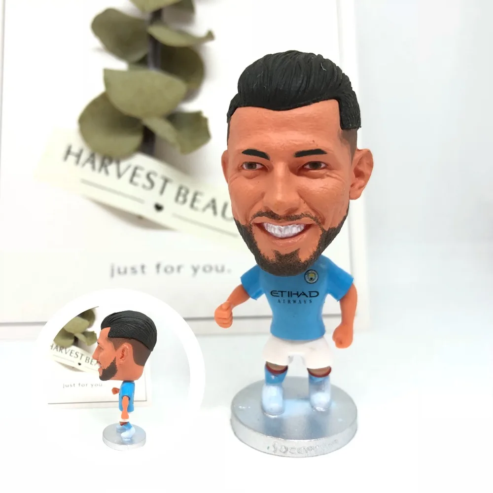 

Soccerwe dolls figurine football stars 10 AGUERO 17-18 Movable joints resin model toy action figure dolls collectible gift