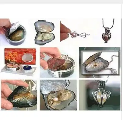 

Wholesale>10 Set Love Wish Pearl Necklace Set Oyster Drop Pendant Natural style silver jewelry brincos