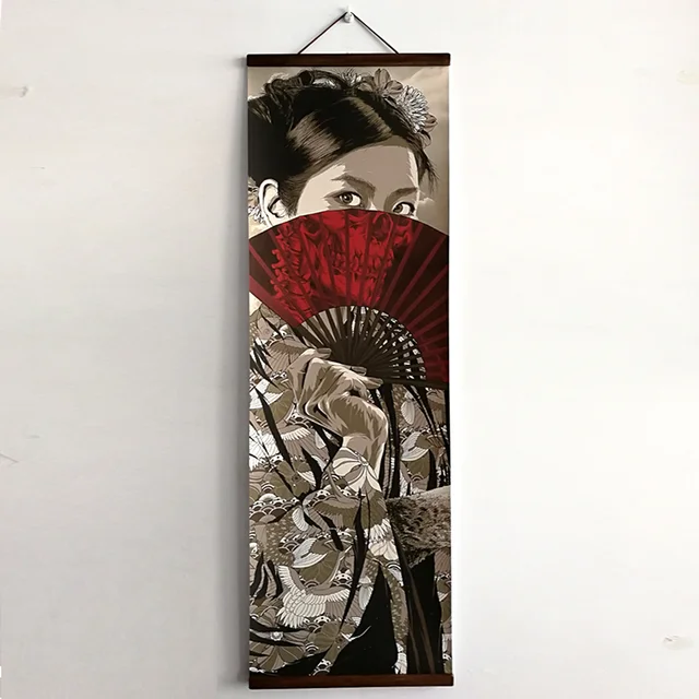 Japanese Ukiyoe for HD canvas poster wall pictures for living room decoration painting wall art with Japanese Ukiyoe for HD canvas poster wall pictures for living room decoration painting wall art with solid wood hanging scroll