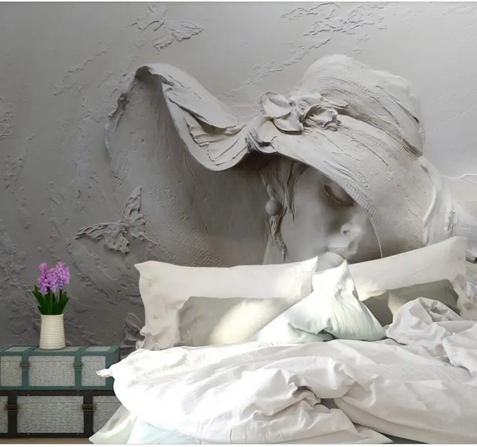 

3d embossed beauty background wall mural 3d wallpaper 3d wall papers for tv backdrop