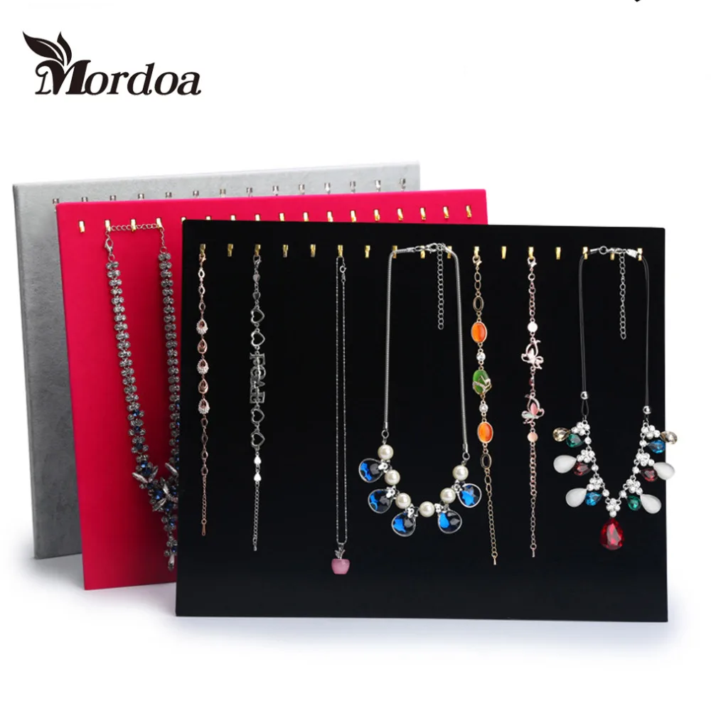 

Free Shipping 17 Hook Necklace Pendant Hanger Exhibition Plate Fashion Jewelry Display Stand For Jewelry Rack Tray New Arrival