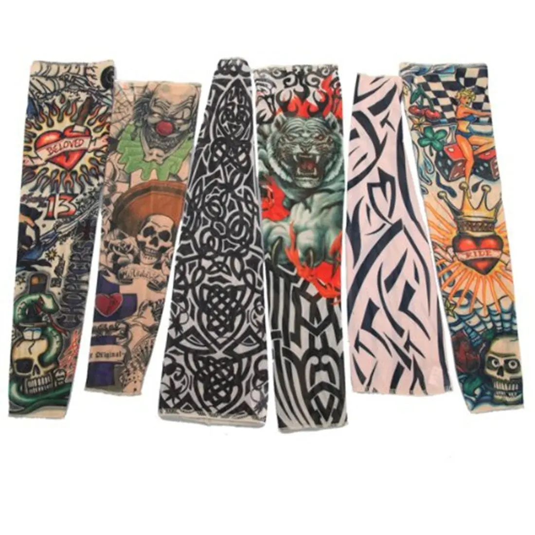 

Sclm Lot 6 Pcs Temporary Fake Slip On Tattoo Arm Sleeves Kit