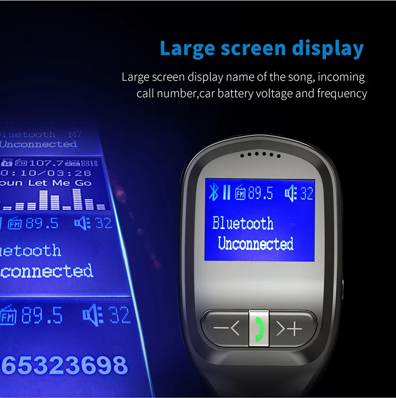 CDEN FM передатчик Aux модулятор автомобильный комплект громкой связи Bluetooth автомобильный аудио MP3 плеер с 3.1A зарядных порта USB для автомобиля Зарядное устройство ЖК-дисплей Дисплей