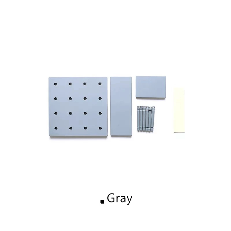 Кухонная коробка для хранения с отверстием для кухонной тарелки, органайзер для кухни, полка для приправ, настенный стеллаж для ванной, полки для мыла на стену - Цвет: Gray