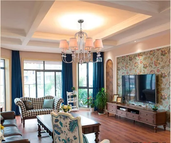 

HAIXIANG luxurious Nostalgic Iron rust Chandelier retro living room restaurant crystal lamps E14 3/6/8 lights