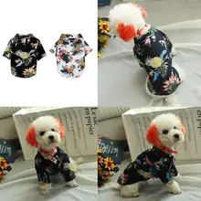 Весенне-летние рубашки с принтом в гавайском стиле; мягкая хлопчатобумажная одежда для домашних питомцев