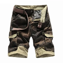 Летние шорты мужские камуфляжные повседневные хлопковые короткие брюки военные брюки карманы шорты-бермуды шорты