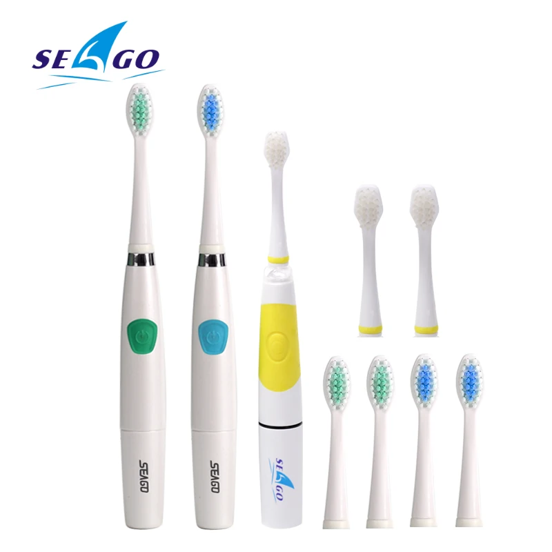 

SEAGO 3pcs/pack Family Kit Electric Toothbrush Sonic Tooth Brushes Non-Rechargeable Plaque Removal Battery Toothbrushes