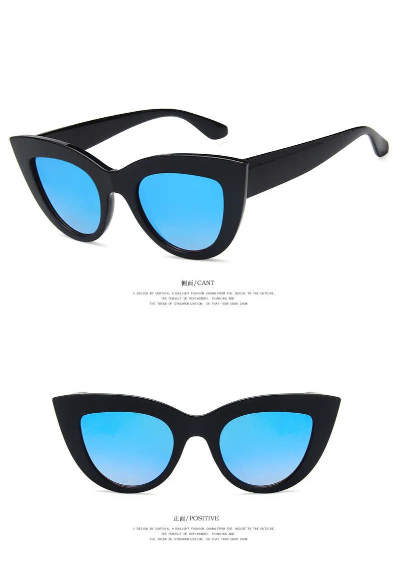 COOYOUNG кошачий глаз солнцезащитные очки для женщин для брендовая Дизайнерская обувь Винтаж Дамы зеркальные линзы защита от солнца очки UV400