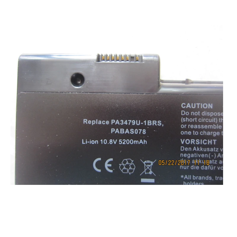  HSW 5200mah 6cells replacement laptop battery for TOSHIBA PA3479U-1BRSPA3480U-1BASPA3480U-1BRSPABAS