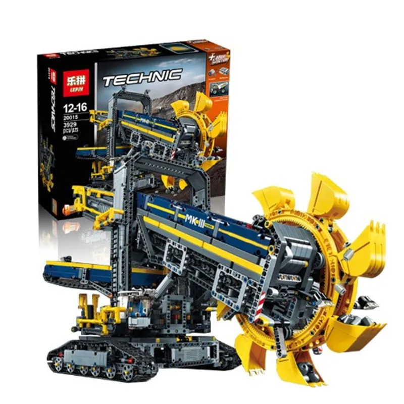 

Hot LEPIN 20015 3929Pcs Technic Bucket Wheel Excavator Model Building Kit  Blocks Brick Compatible Toy Gift 42055