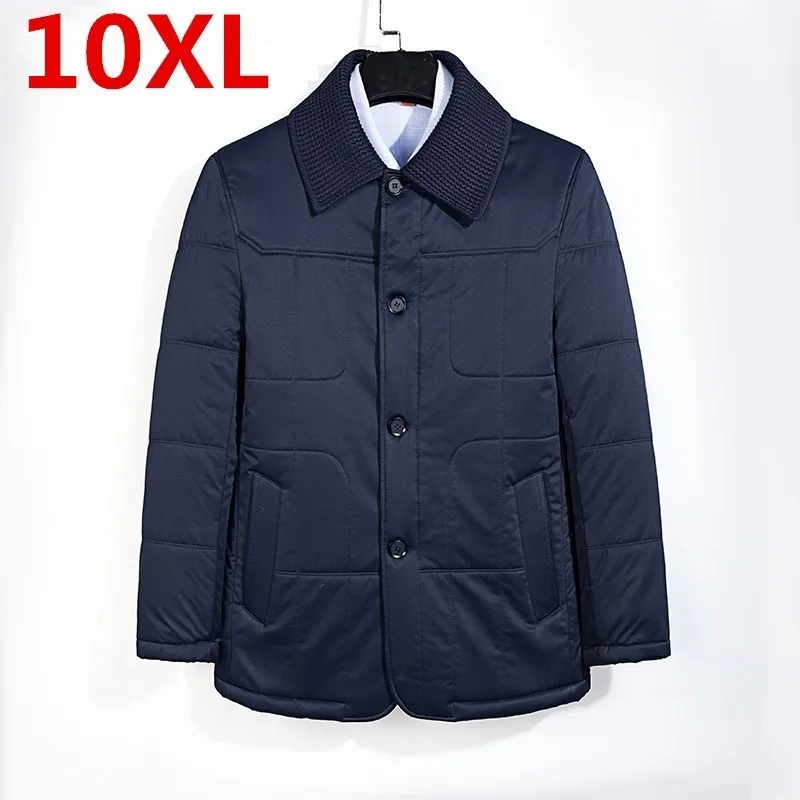

10XLplus size Clothing Winter Jacket Men Warm Causal Parkas Cotton Turn down Collar Winter Jacket Male Padded Overcoat Outerwear