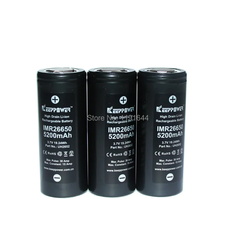 Оригинальный аккумулятор Keeppower 3 7 V IMR 26650 5200mah max 30A 2 шт./лот|imr 26650|battery abattery battery |