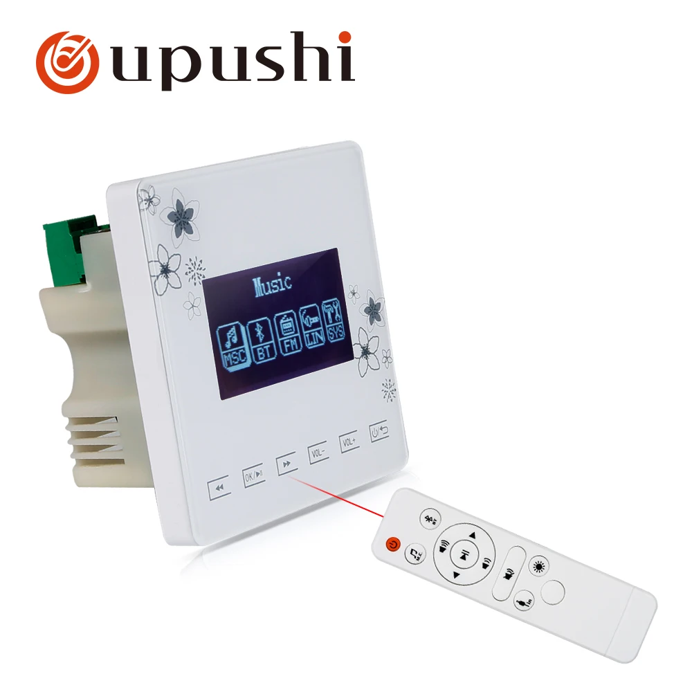 Oupushi A0 2*15 Вт настенные усилители, FM/SD/AUX IN/USB музыкальный плеер, Bluetooth цифровой стерео усилитель, Система домашнего кинотеатра